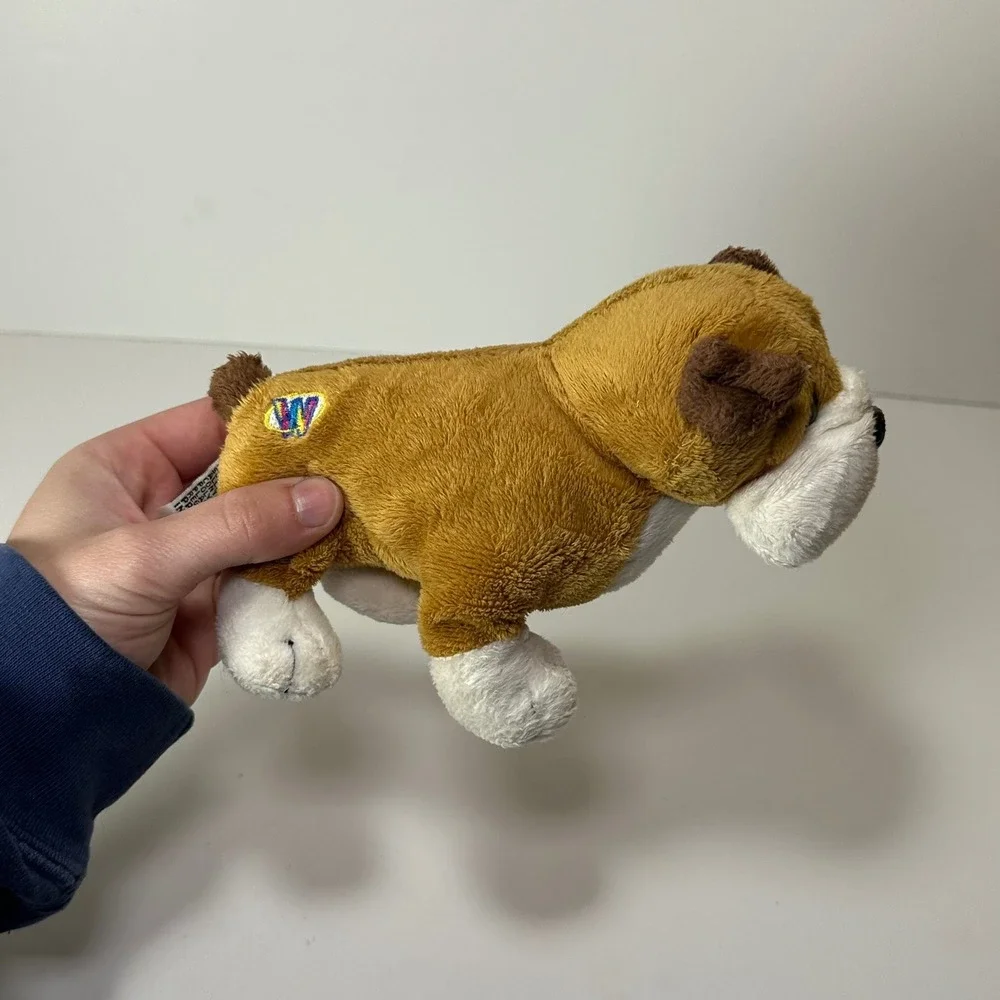 Ganz Webkinz Lil Kinz Bulldog Plush Stuffed Animal Tan White Brown HS107 No Code